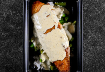 GARLIC PARM WHITE FISH BOWL GARLIC PARM WHITE FISH BOWL