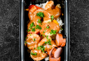 CREAMY BBQ SHRIMP & TURKEY SAUSAGE