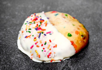 HUGE DIPPED BIRTHDAY CAKE PROTEIN COOKIE