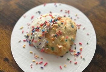 HUGE DIPPED BIRTHDAY CAKE PROTEIN COOKIE